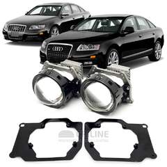 Линзы для фар Audi A6 C6 [2004-2011] ксенон для замены на светодиодные Би-ЛЕД модули