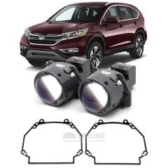 Линзы для фар Honda CR-V IV (RE, RM) рестайл [2014-2018] для замены на светодиодные Би-ЛЕД модули