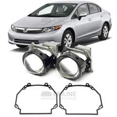 Линзы для фар Honda Civic FB [2012-2015] для замены на светодиодные Би-ЛЕД модули