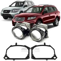 Линзы для фар Hyundai Santa Fe [2006-2012] для замены на светодиодные Би-ЛЕД модули