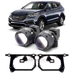 Линзы для фар Hyundai Santa Fe [2015-2019] для замены на светодиодные Би-ЛЕД модули