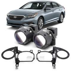 Линзы для фар Hyundai Sonata (LF) дорестайл [2014-2017] галоген для замены на светодиодные Би-ЛЕД модули