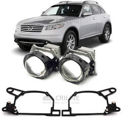Линзы для фар Infiniti FX35 [2003-2008] для замены на светодиодные Би-ЛЕД модули