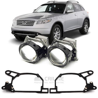 Линзы для фар Infiniti FX35 [2003-2008] для замены на светодиодные Би-ЛЕД модули