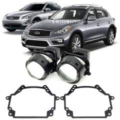 Линзы для фар Infiniti QX50 [2012-2016] для замены на светодиодные Би-ЛЕД модули