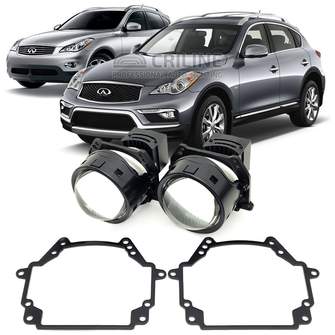 Линзы для фар Infiniti QX50 [2012-2016] для замены на светодиодные Би-ЛЕД модули