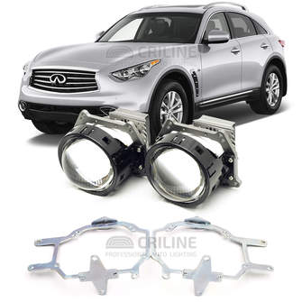 Линзы для фар Infiniti QX70 II [2013-2019] для замены на светодиодные Би-ЛЕД модули