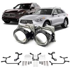 Линзы для фар Infiniti FX37 [2008-2013] для замены на светодиодные Би-ЛЕД модули
