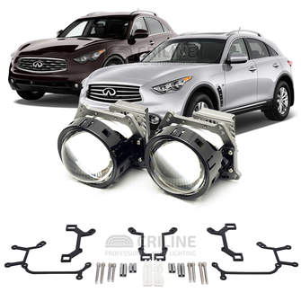 Линзы для фар Infiniti FX37 [2008-2013] для замены на светодиодные Би-ЛЕД модули