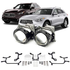 Линзы для фар Infiniti FX50 [2008-2013] для замены на светодиодные Би-ЛЕД модули
