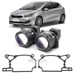 Линзы для фар Kia Ceed II (JD) [2012-2018] для замены на светодиодные Би-ЛЕД модули