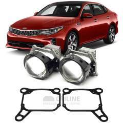 Линзы для фар Kia Optima IV (JF) [2016-2018] (две линзы и секция поворота) для замены на светодиодные Би-ЛЕД модули