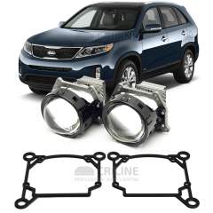 Линзы для фар Kia Sorento II (XM) рестайл [2012-2021] галоген для замены на светодиодные Би-ЛЕД модули
