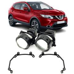 Линзы для фар Nissan Qashqai (J11) [2013-2019] галоген для замены на светодиодные Би-ЛЕД модули