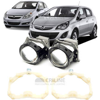 Линзы для фар Opel Corsa (D) [2006-2014] для замены на светодиодные Би-ЛЕД модули
