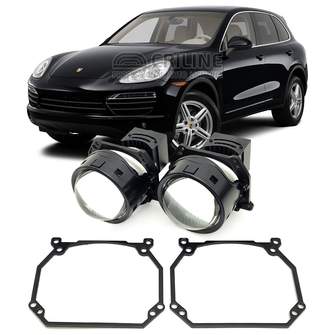 Линзы для фар Porsche Cayenne (958) дорестайл [2010-2014] для замены на светодиодные Би-ЛЕД модули