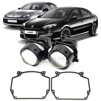 Линзы для фар Renault Laguna III [2007-2015] для замены на светодиодные Би-ЛЕД модули