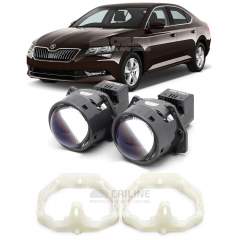 Линзы для фар Skoda Superb (3V) дорестайл [2015-2019] AFS для замены на светодиодные Би-ЛЕД модули