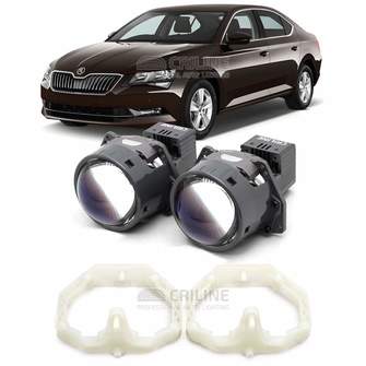 Линзы для фар Skoda Superb (3V) дорестайл [2015-2019] AFS для замены на светодиодные Би-ЛЕД модули
