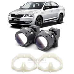 Линзы для фар Skoda Octavia (A7) дорестайл [2013-2017] AFS для замены на светодиодные Би-ЛЕД модули