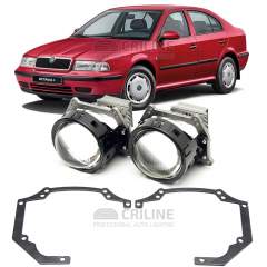 Линзы для фар Skoda Octavia (A4) рестайл [1999-2009] для замены на светодиодные Би-ЛЕД модули