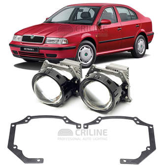 Линзы для фар Skoda Octavia (A4) рестайл [1999-2009] для замены на светодиодные Би-ЛЕД модули