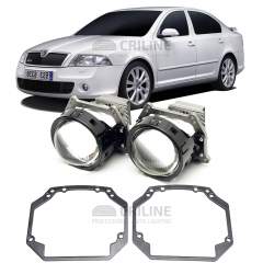 Линзы для фар Skoda Octavia (A5) дорестайл [2004-2009] для замены на светодиодные Би-ЛЕД модули