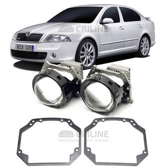 Линзы для фар Skoda Octavia (A5) дорестайл [2004-2009] для замены на светодиодные Би-ЛЕД модули