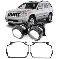 Линзы для фар Jeep Grand Cherokee (WH) [2007-2010] галоген для замены на светодиодные Би-ЛЕД модули