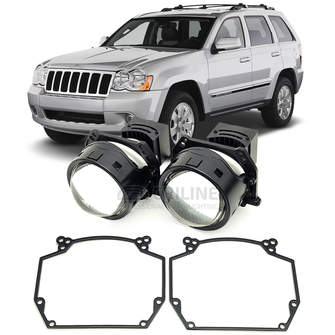 Линзы для фар Jeep Grand Cherokee (WH) [2007-2010] галоген для замены на светодиодные Би-ЛЕД модули