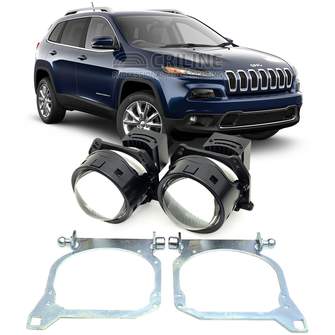 Линзы для фар Jeep Cherokee (KL) дорестайл [2014-2017] для замены на светодиодные Би-ЛЕД модули