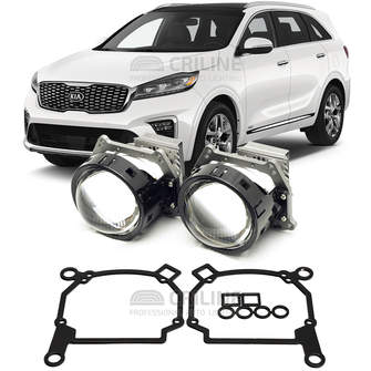 Линзы для фар Kia Sorento III рестайл [2017-2020] галоген для замены на светодиодные Би-ЛЕД модули