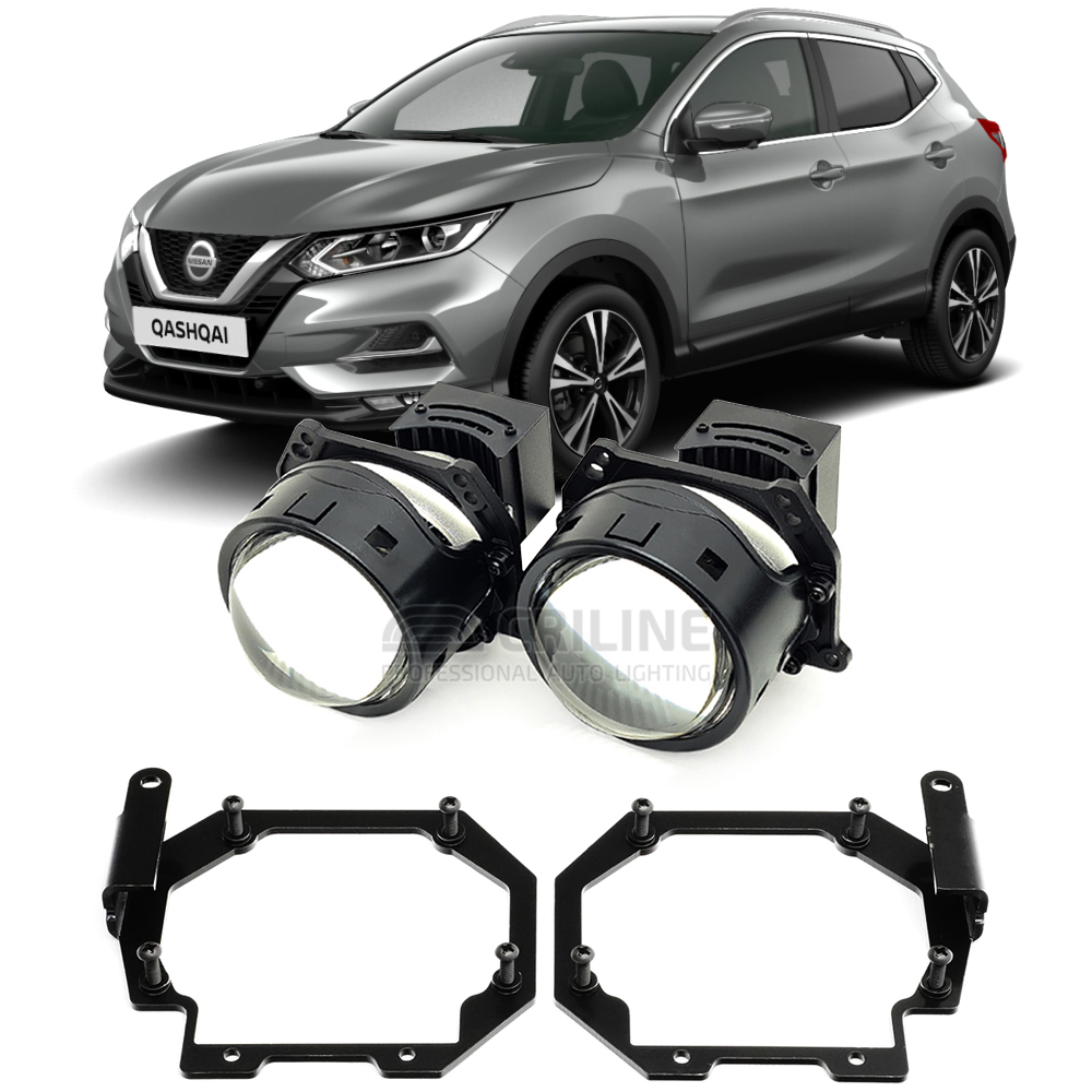 Линзы для фар Nissan Qashqai II (J11) рестайл [2017-2022] LED для замены на светодиодные Би-ЛЕД модули
