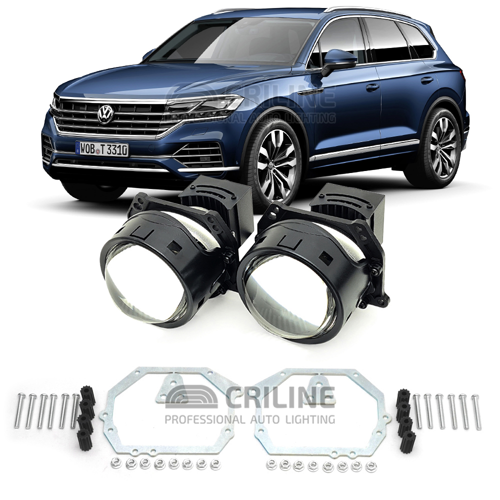 Линзы для фар Volkswagen Touareg III (CR) дорестайл [2018-2022] HiBeam для замены на светодиодные Би-ЛЕД модули