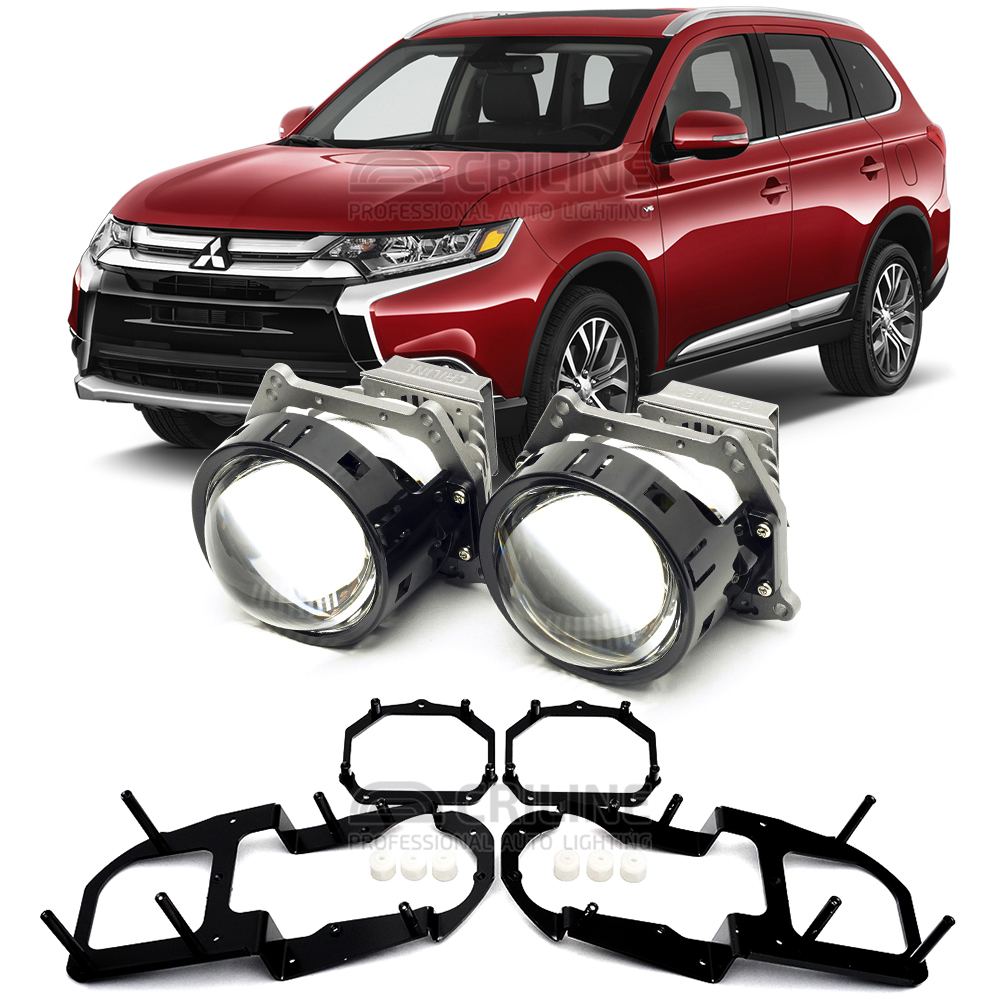 Линзы для фар Mitsubishi Outlander [2015-2018] LED для замены на светодиодные Би-ЛЕД модули