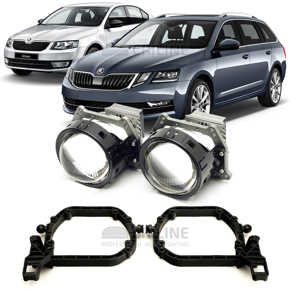 Линзы для фар Skoda Octavia III (A7) [2012-2020] для замены на светодиодные Би-ЛЕД модули