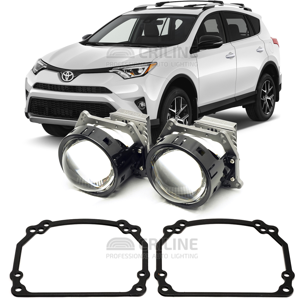 Линзы для фар Toyota RAV4 (CA40) рестайл [2015-2019] галоген для замены на светодиодные Би-ЛЕД модули