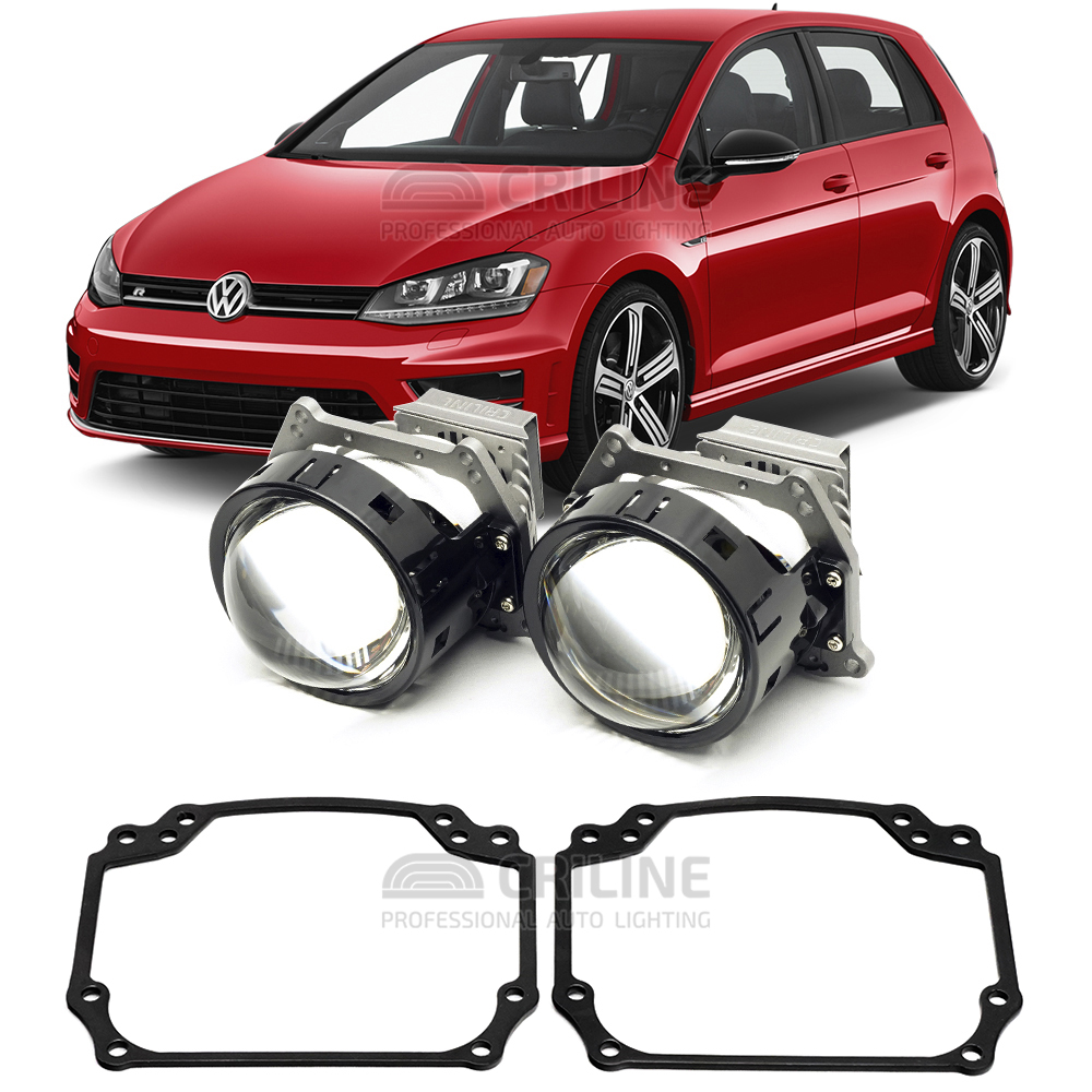 Линзы для фар Volkswagen Golf (VII) дорестайл [2012-2017] для замены на светодиодные Би-ЛЕД модули