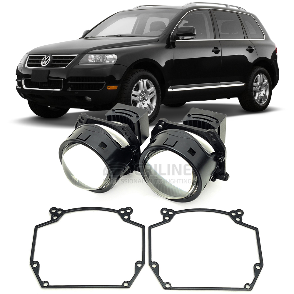 Линзы для фар Volkswagen Touareg (I) дорестайл [2002-2007] для замены на светодиодные Би-ЛЕД модули